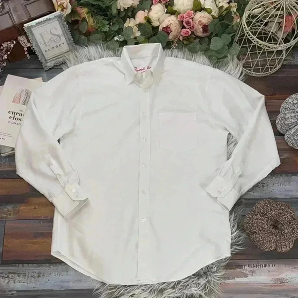 Bugatchi Uomo Fresh White Satin Twill Button-Down Collared Shirt, M - Picture 5 of 11